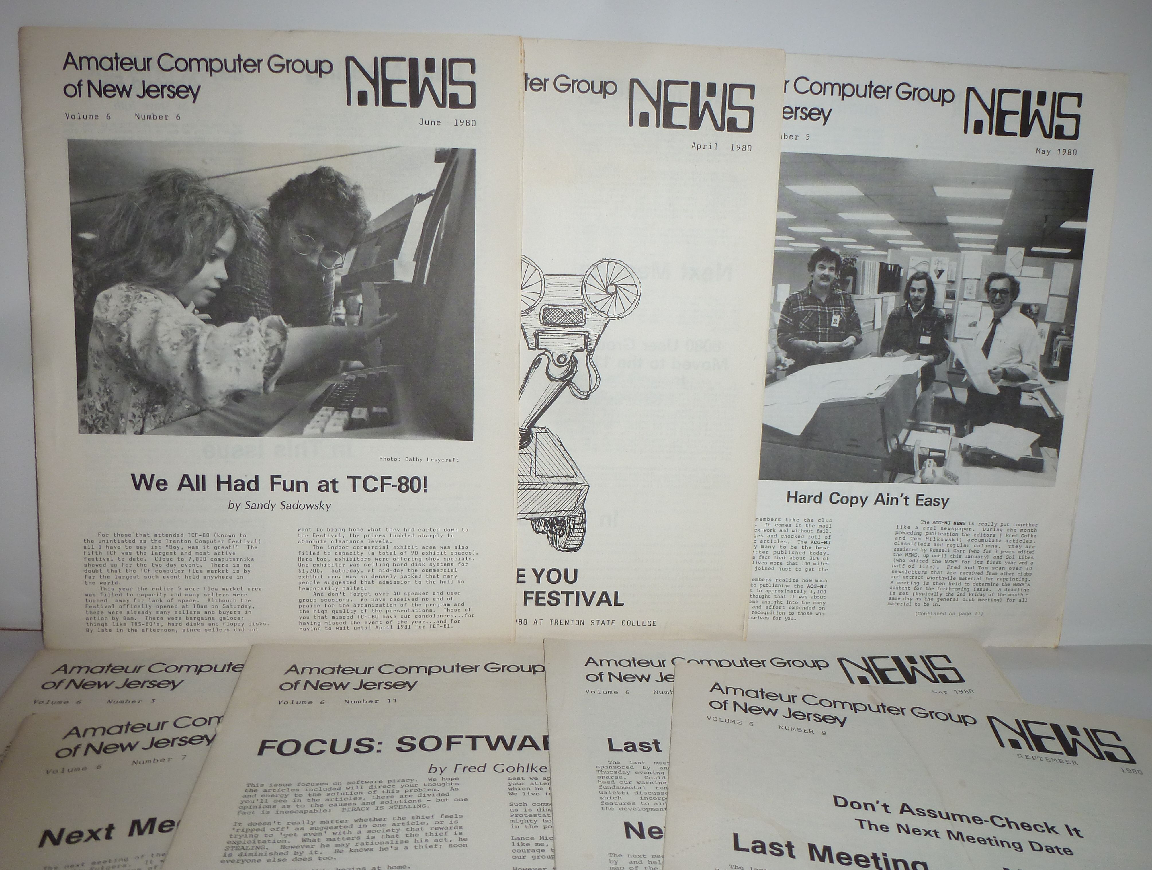 Amateur Computer Group of New Jersey News. Eight Individual Newsletter Issues