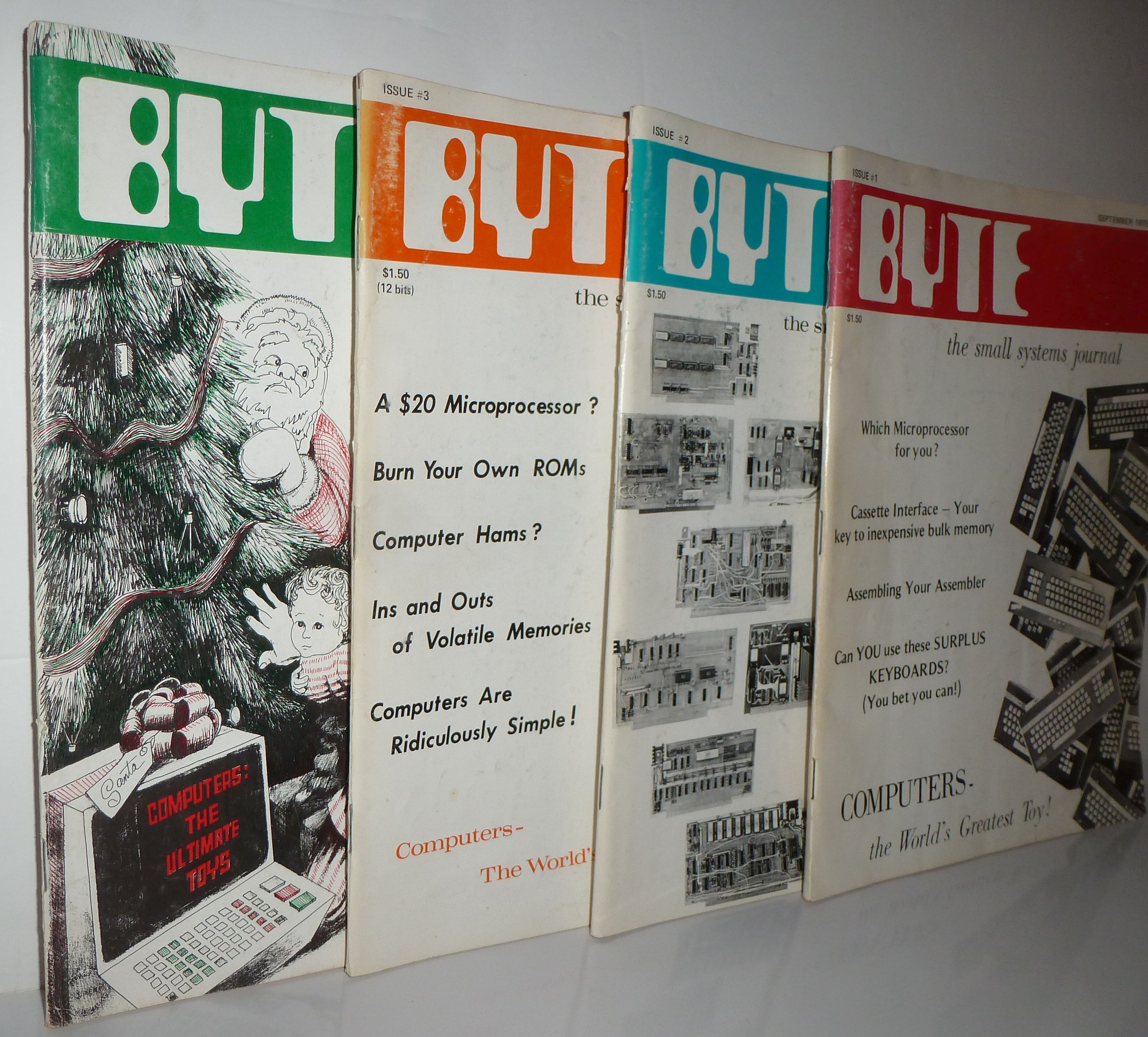 Complete first two-year run of BYTE Magazine from September 1975 through December 1976 — the first 16 issues published.